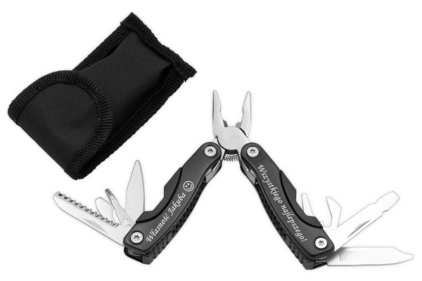 MULTITOOL MINI Narzędzie Wielofunkcyjne Czarne GRAWER GRATIS na Prezent