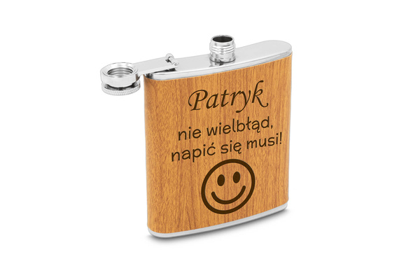 Piersiówka Drewniana 240ml na prezent z GRAWEREM