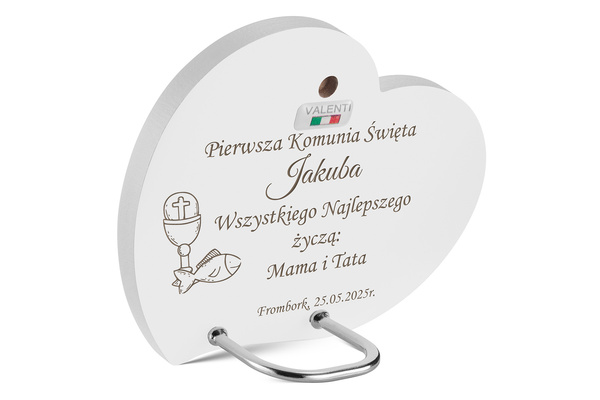 OBRAZEK Srebrny VALENTI Anioł Latarnia 11x8 Prezent na Chrzest GRAWER