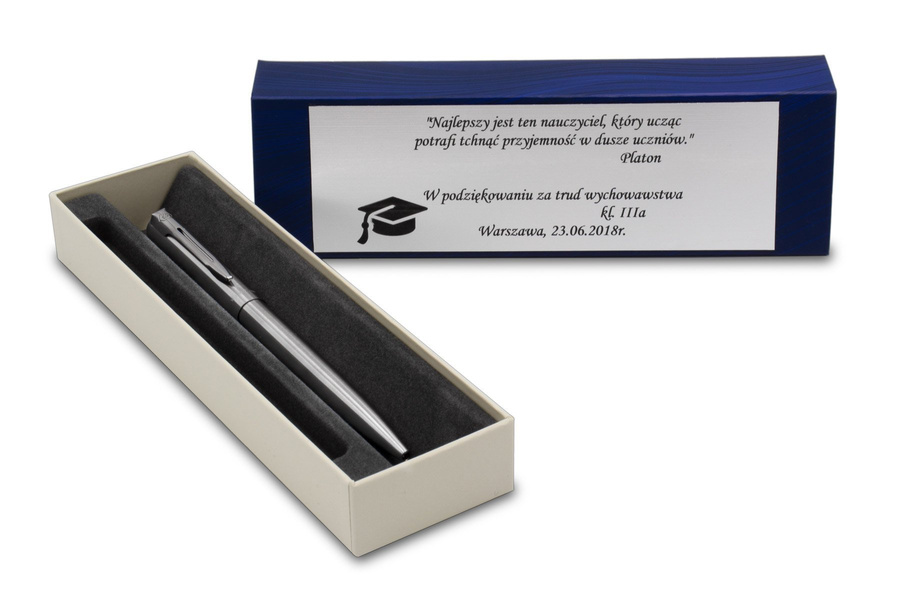 Długopis Waterman Graduate Stalowy z GRAWEREM Tabliczka