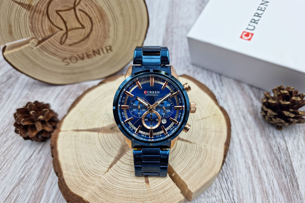Zegarek męski CURREN Chronograf Niebieski GRAWER