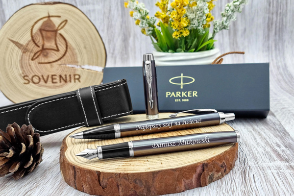 Pióro i długopis Parker IM Espresso GRAWER+ ETUI