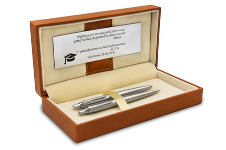 Ołówek i Długopis Parker Jotter Stalowy z GRAWEREM