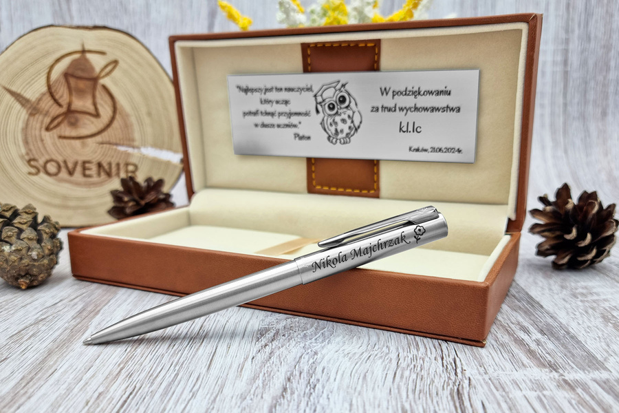 Długopis Waterman Graduate Stalowy z GRAWEREM Pudełko